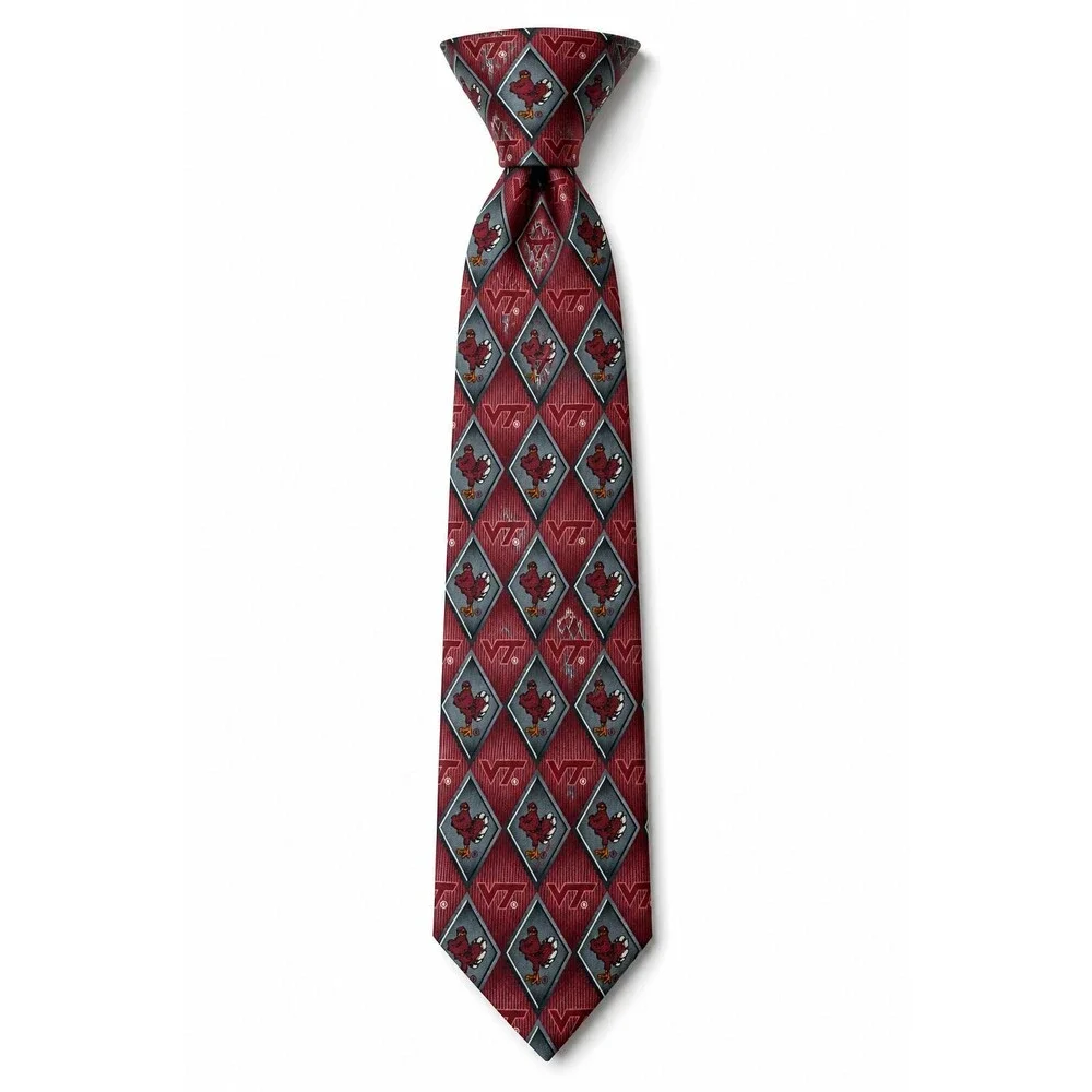 Eagle Neckwear VT Virginia Tech Silk Tie Red Hokies Logo Novelty Classic